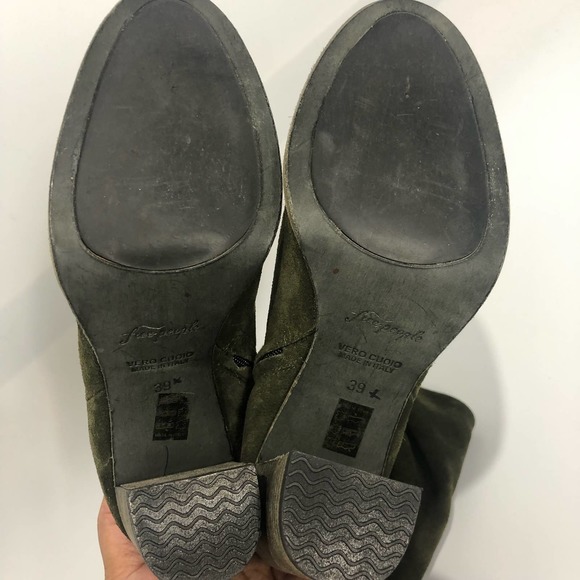 Free People Dakota Tall Boot Over The Knee Slouch Moss Green Suede EU 39 US 9 - Picture 4 of 13